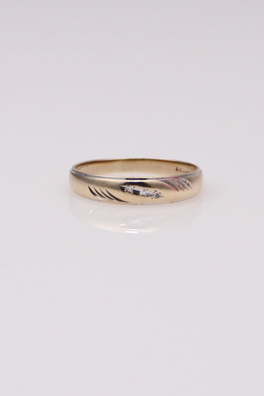 10K Two-Tone Diamond Band