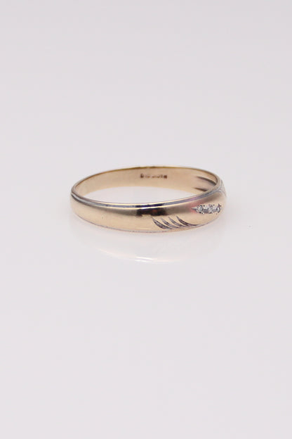 10K Two-Tone Diamond Band
