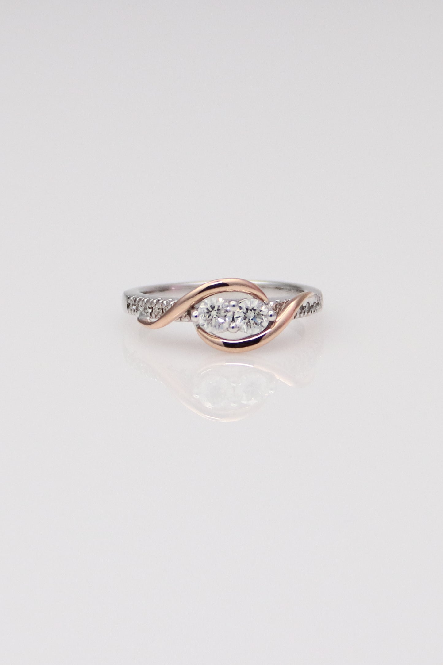 14K Two-Tone Duo Diamond Ring