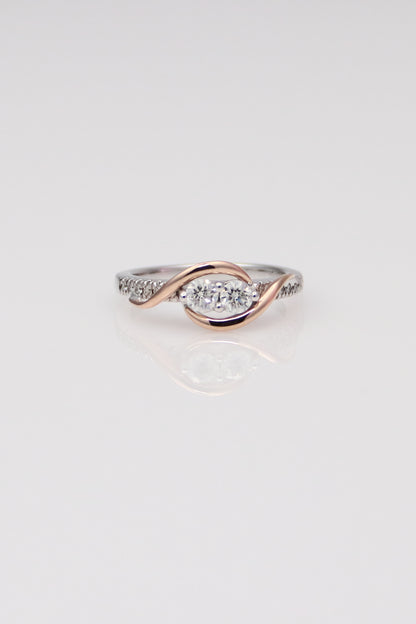 14K Two-Tone Duo Diamond Ring