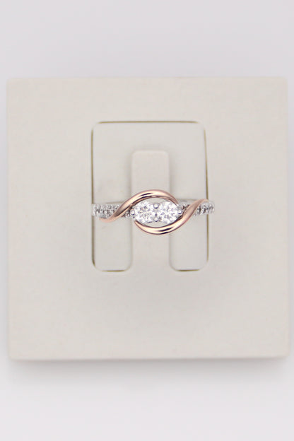 14K Two-Tone Duo Diamond Ring