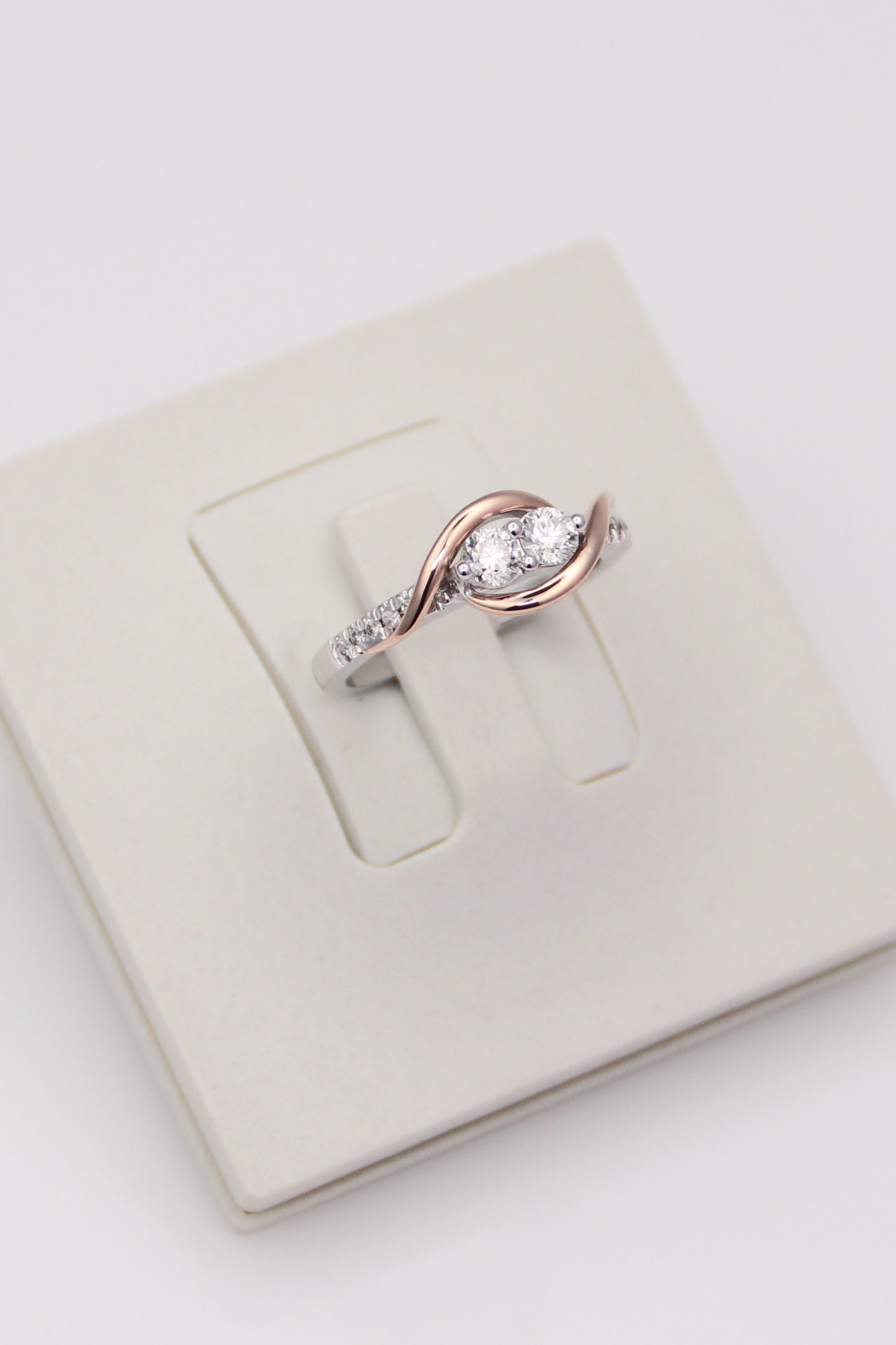 14K Two-Tone Duo Diamond Ring