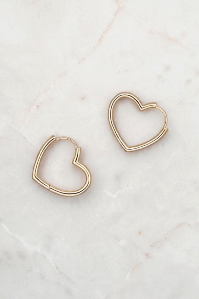 Heart Huggie Earrings