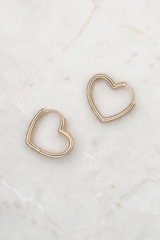 Heart Huggie Earrings