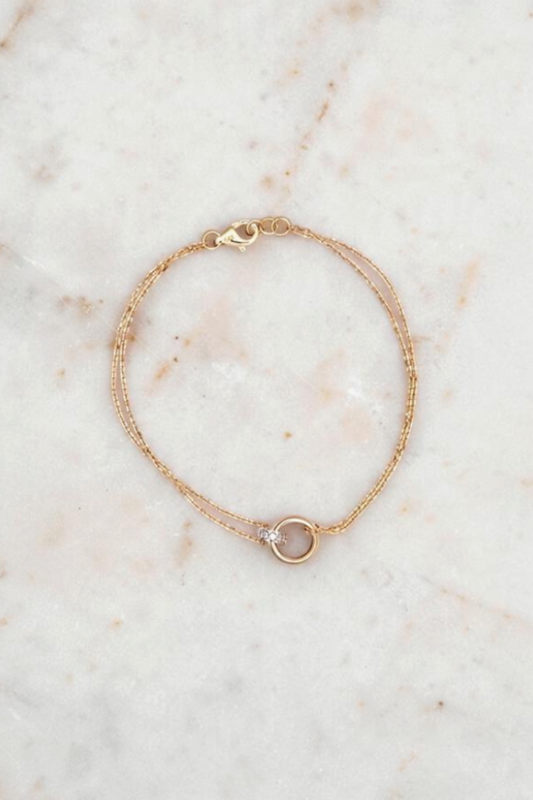 Round Link Double Cable Bracelet