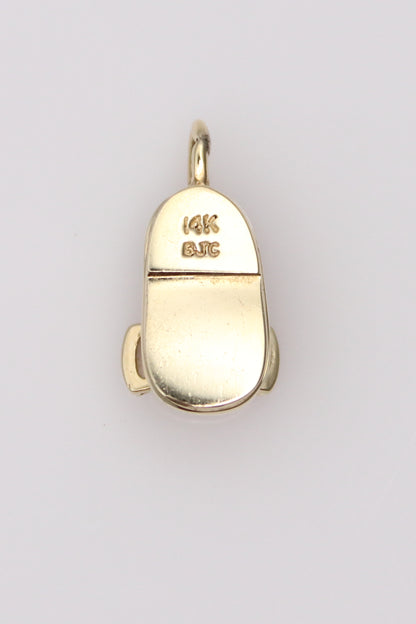 14K Yellow Gold Opal and Diamond Slipper Pendant