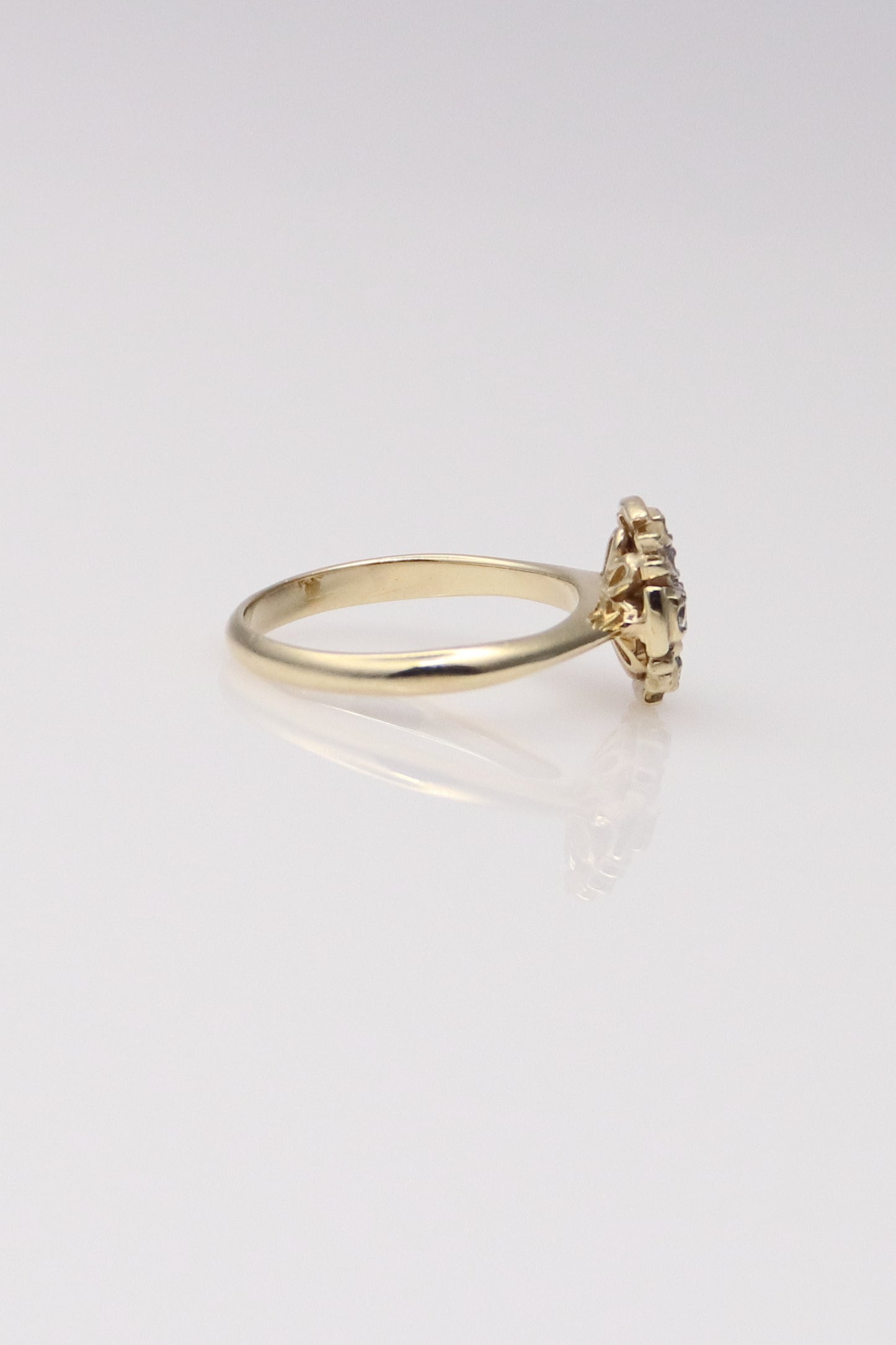14K Yellow Gold Diamond Cross Ring