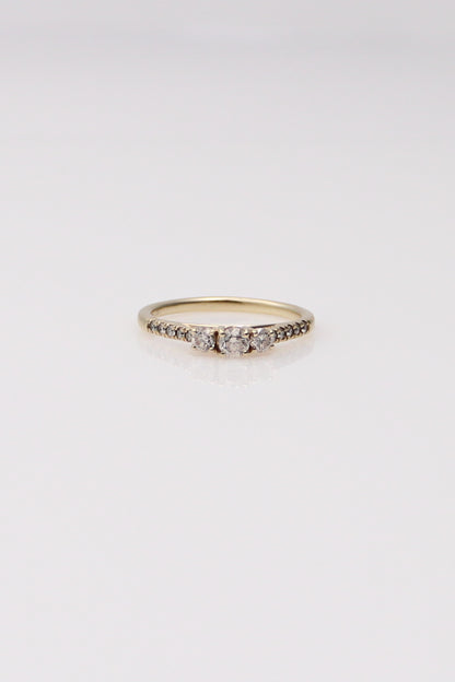 10K Yellow Gold 3 Diamond Engagement Ring