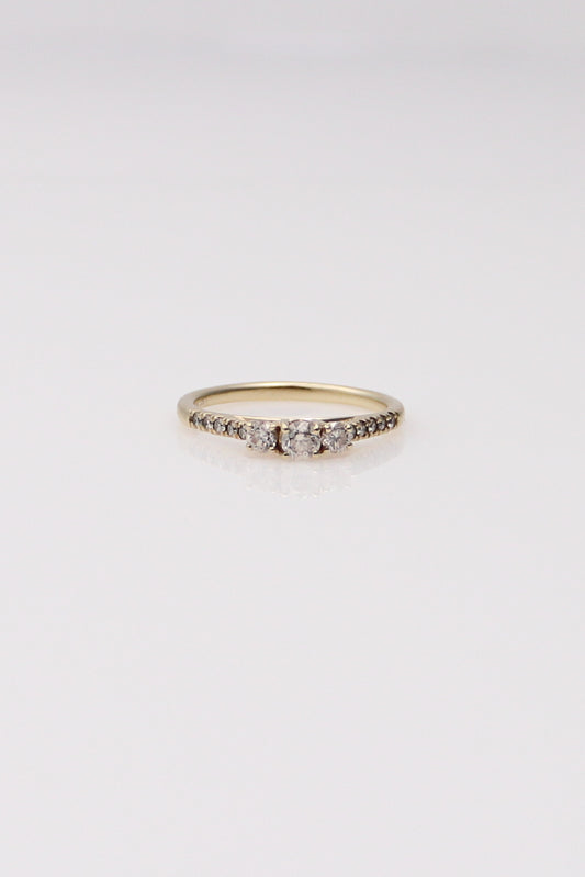 10K Yellow Gold 3 Diamond Engagement Ring