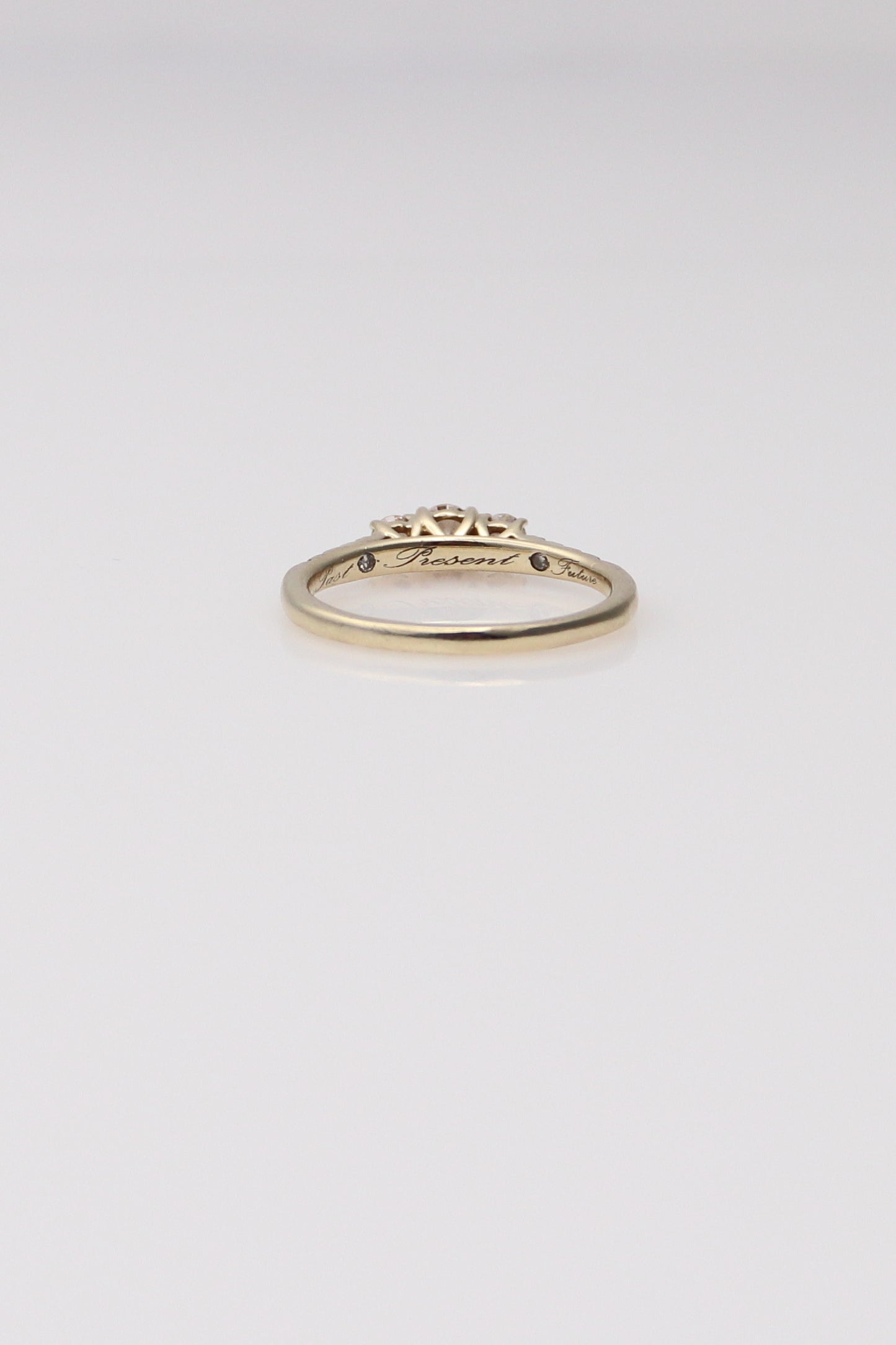 10K Yellow Gold 3 Diamond Engagement Ring