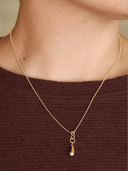 Bead Chain Necklace with Drop Pendant