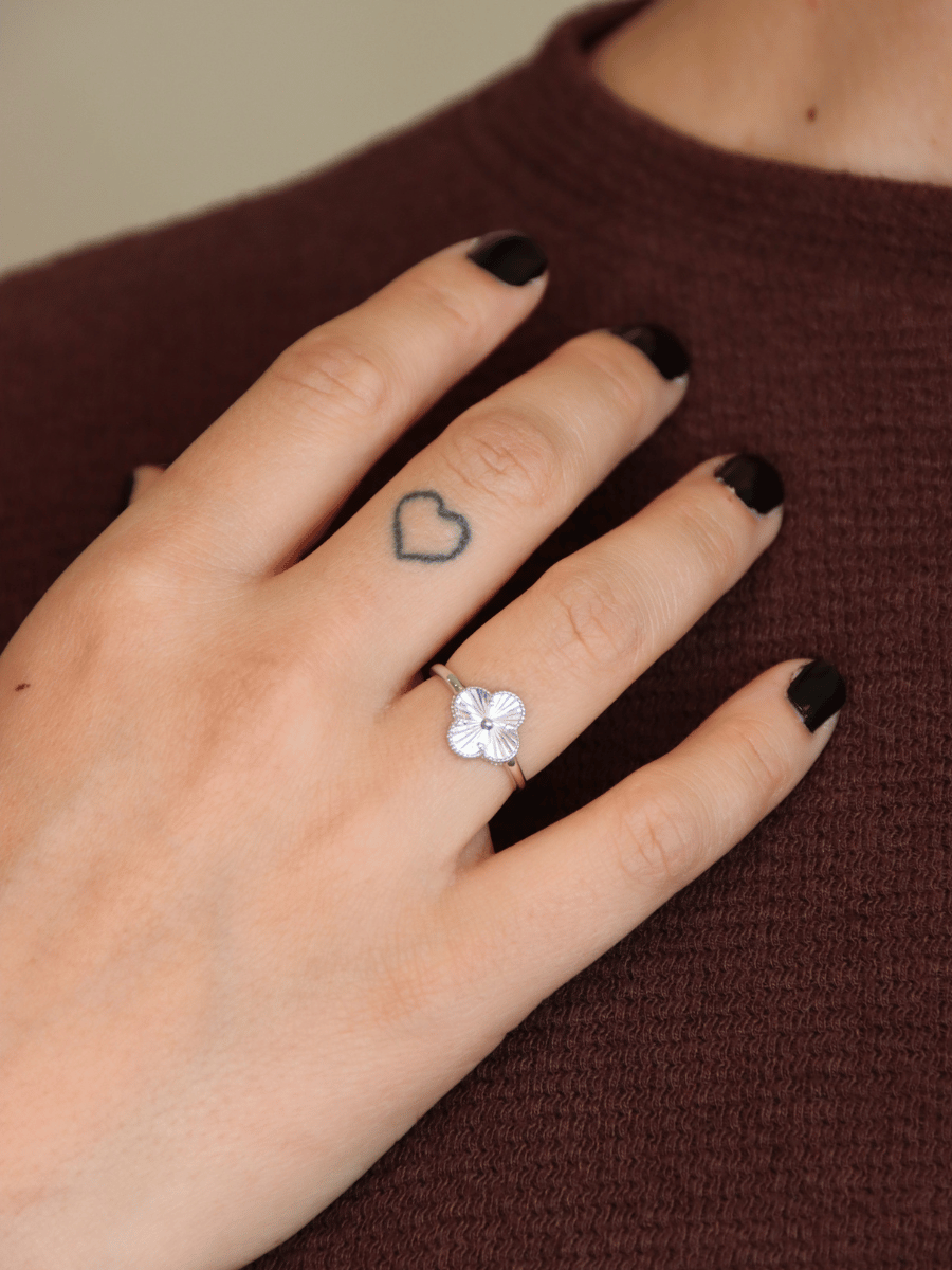 Guilloché Clover Ring