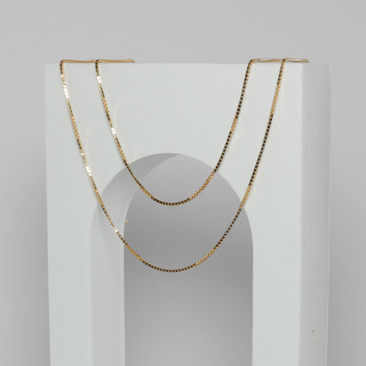 14K Box Necklace