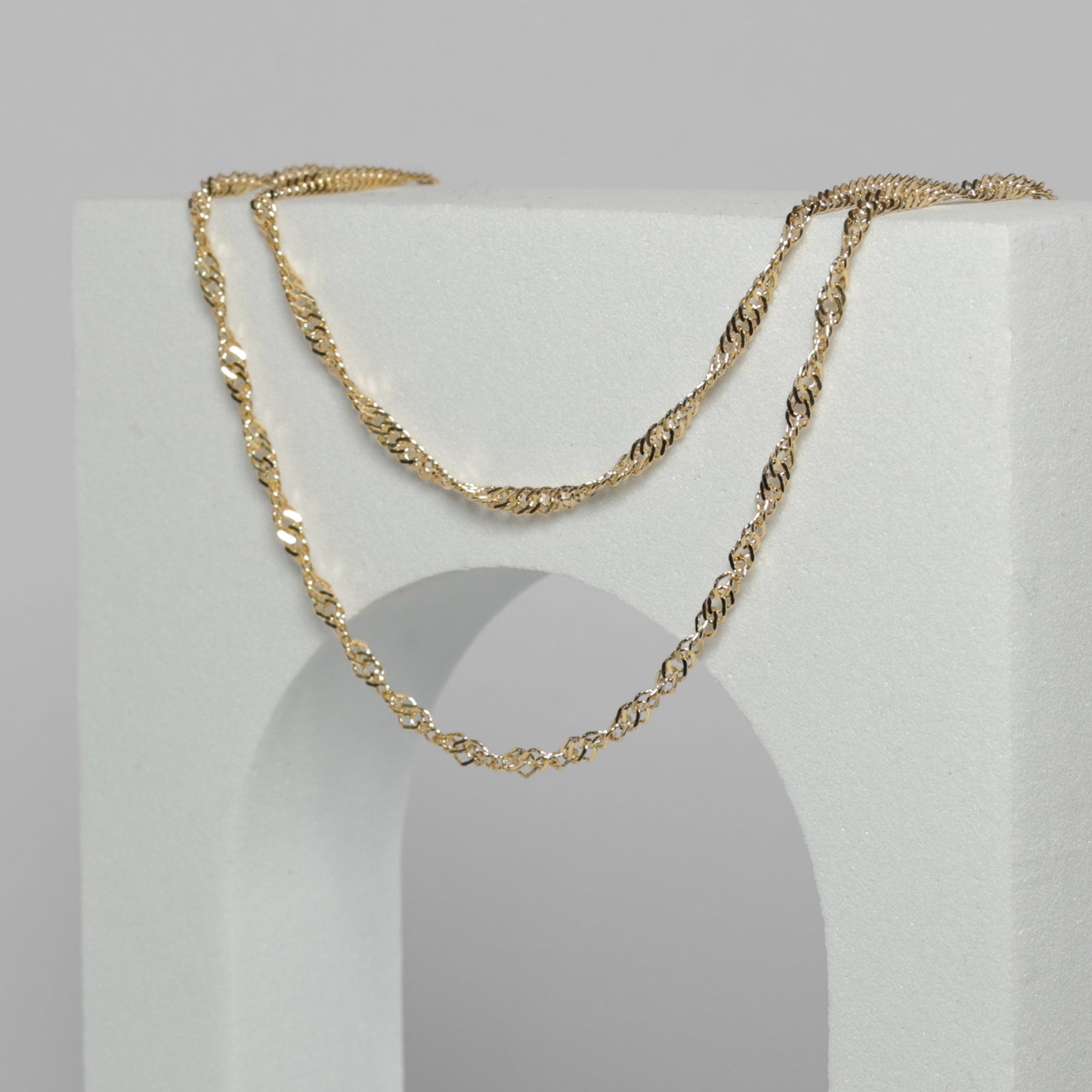 14K Yellow Gold Singapore Necklace