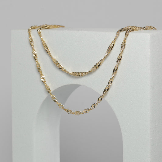 14K Yellow Gold Singapore Necklace