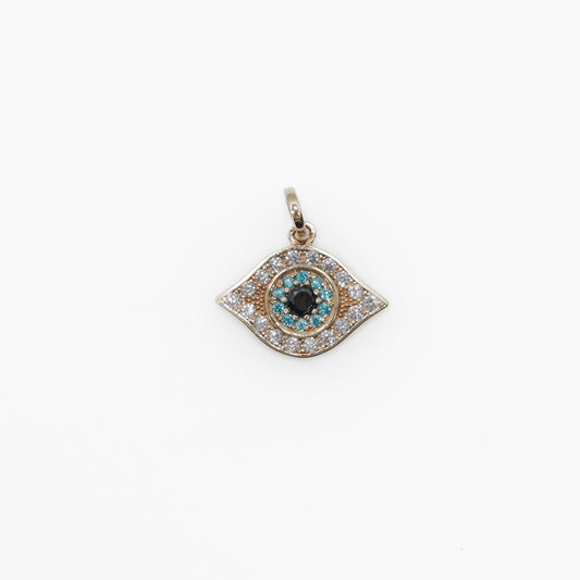 10K CZ Evil Eye Pendant