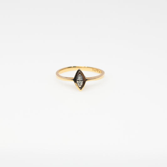 10K Yellow Gold Ring with 2 Small Diamonds
