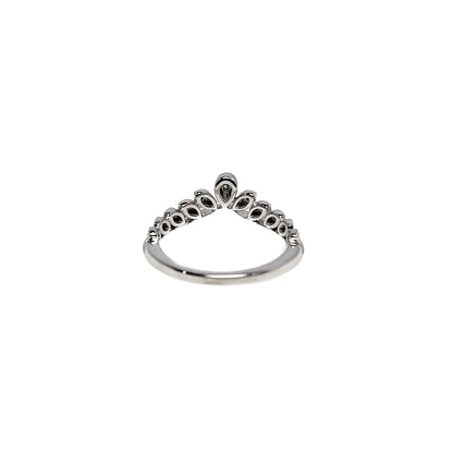 14k White Diamond Crown Ring