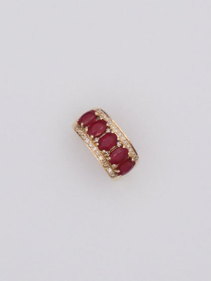 14k Gold Ruby & Diamond Ring