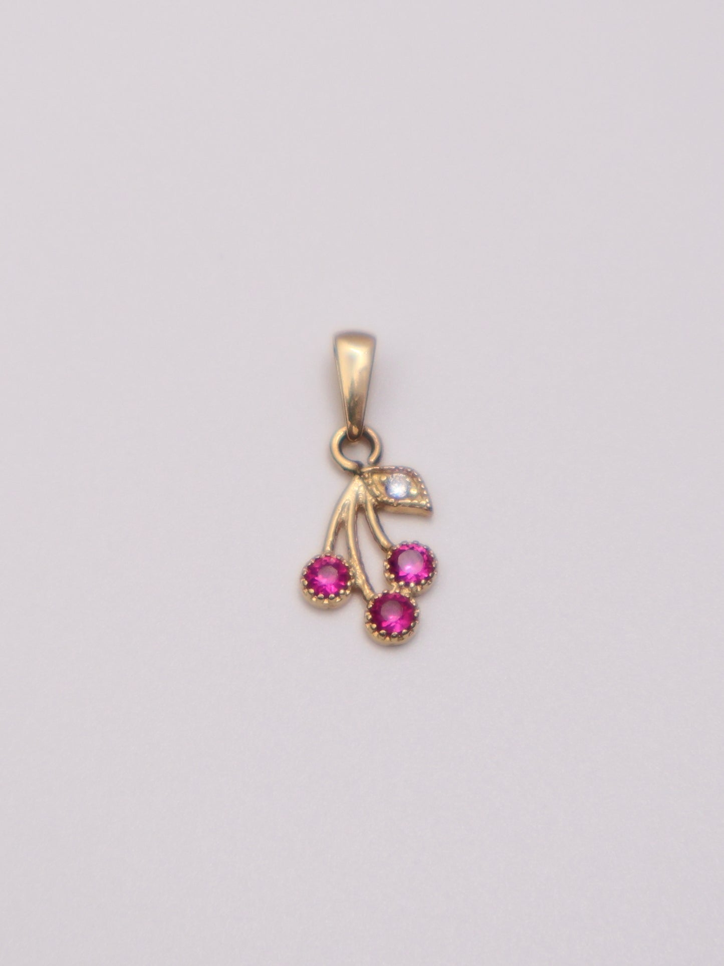 14k Gold Cherry Pendant