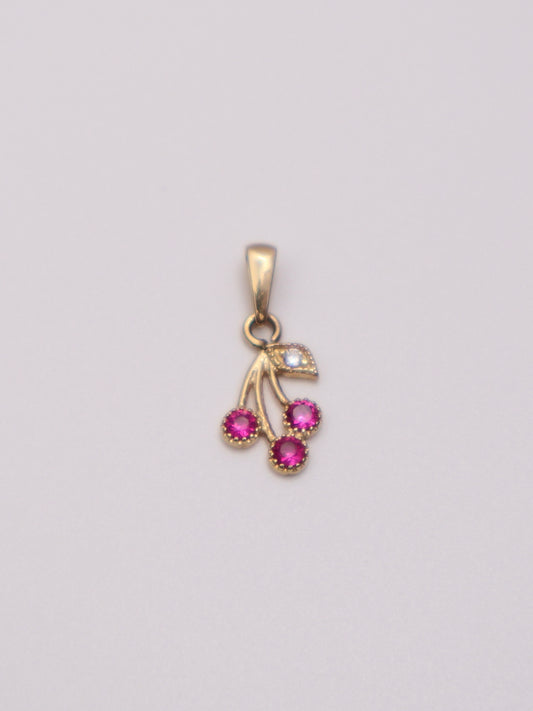 14k Gold Cherry Pendant