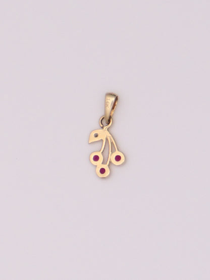 14k Gold Cherry Pendant