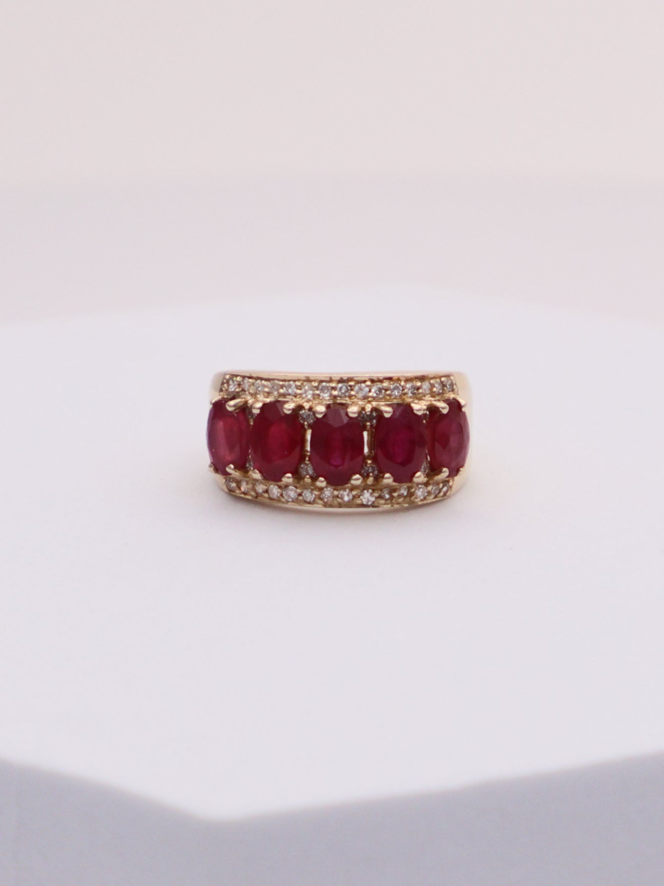 14k Gold Ruby & Diamond Ring