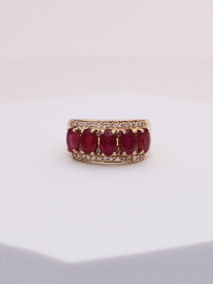14k Gold Ruby & Diamond Ring