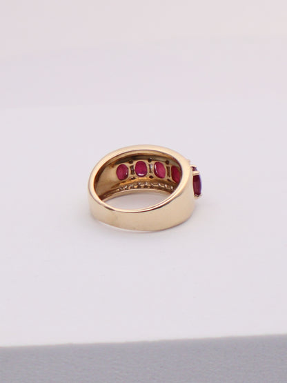 14k Gold Ruby & Diamond Ring