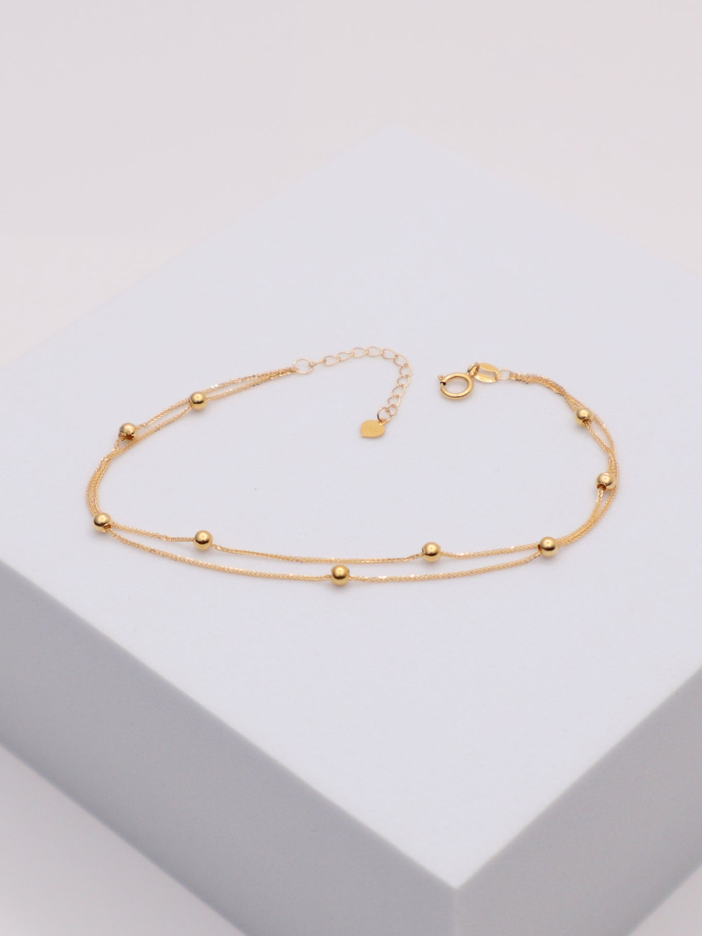18k Gold 2-Layer Beaded Bracelet