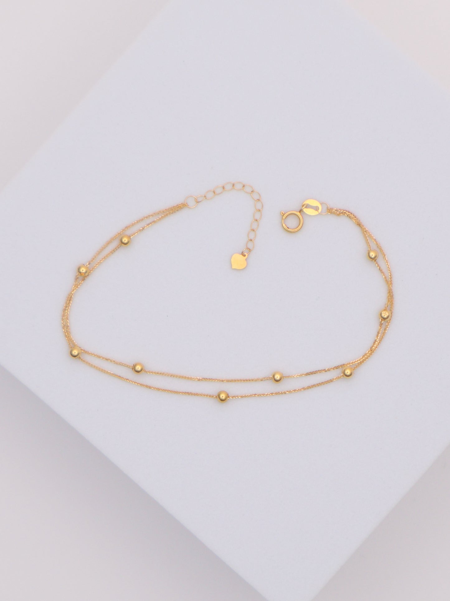 18k Gold 2-Layer Beaded Bracelet