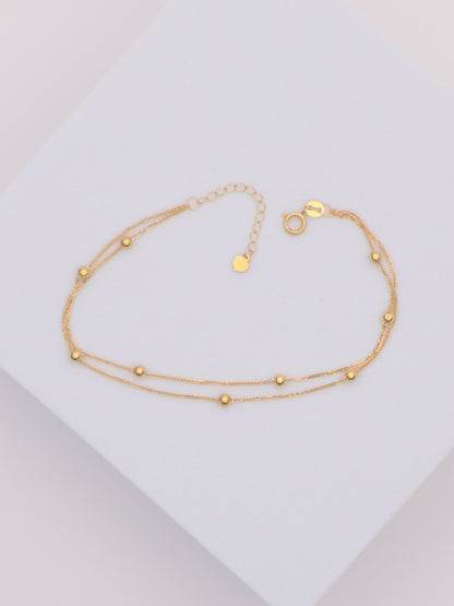 18k Gold 2-Layer Beaded Bracelet