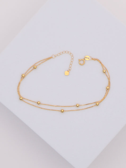 18k Gold 2-Layer Beaded Bracelet