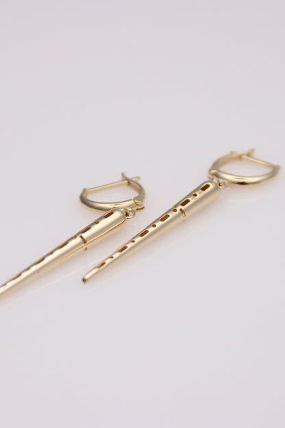 14k Gold Spike Earrings