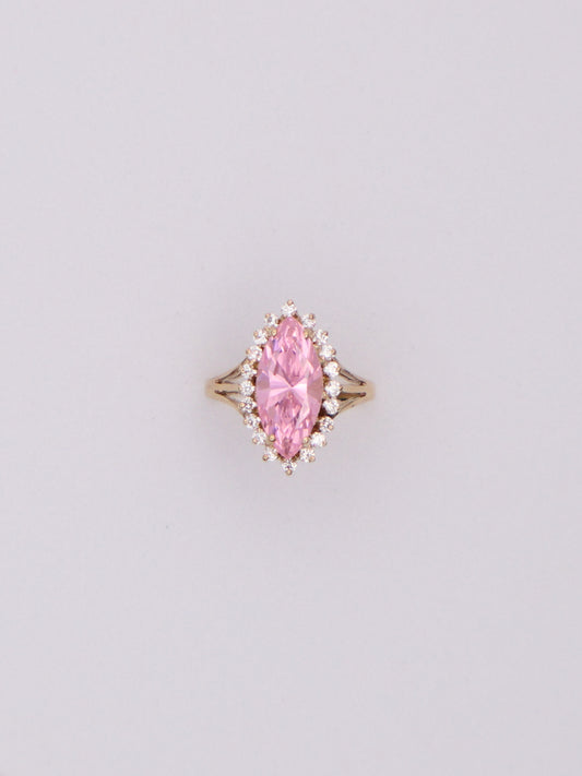 10k Pink Marquise & CZ Ring