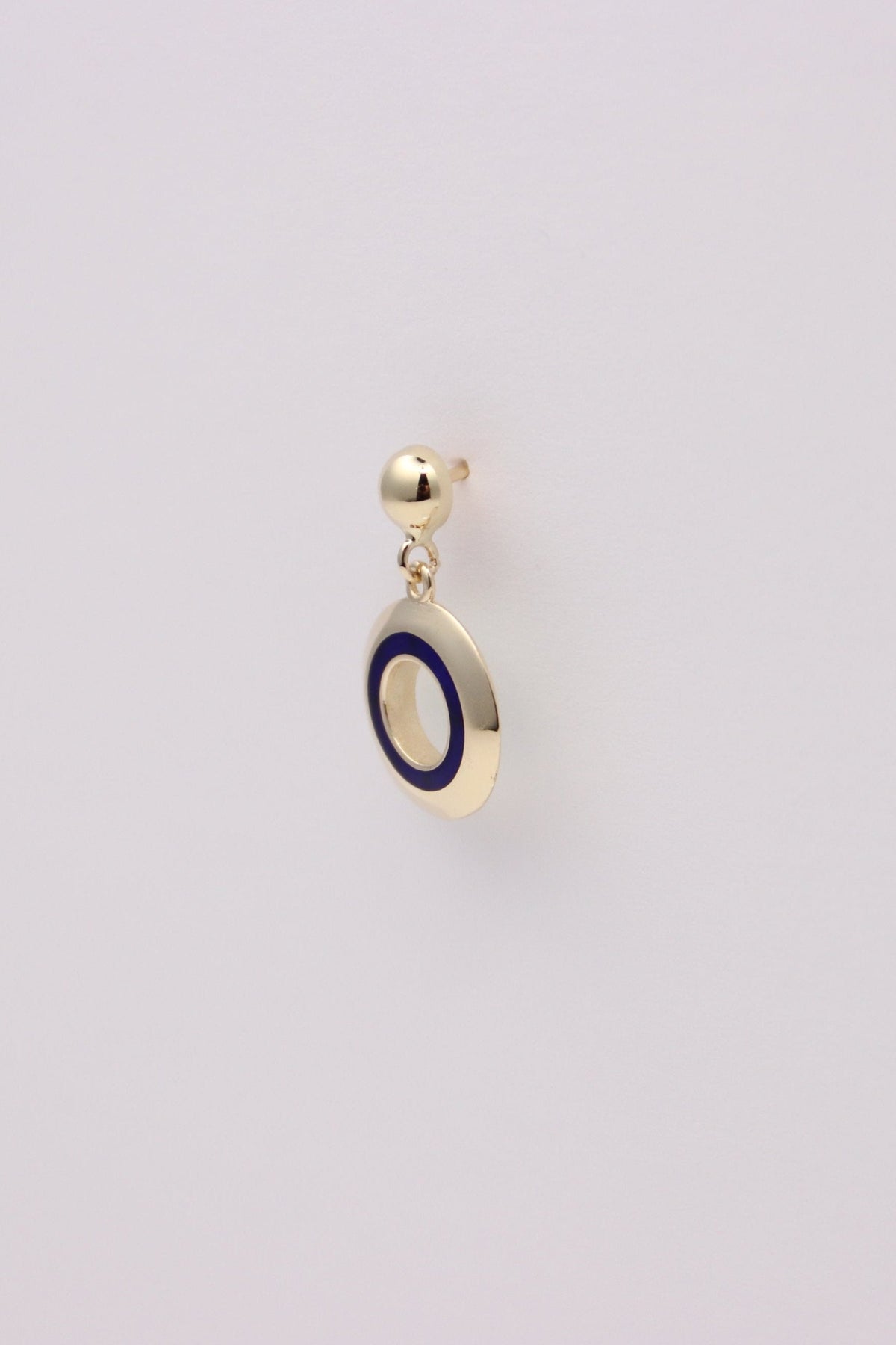 Turquoise and Blue Gold Circle Earrings