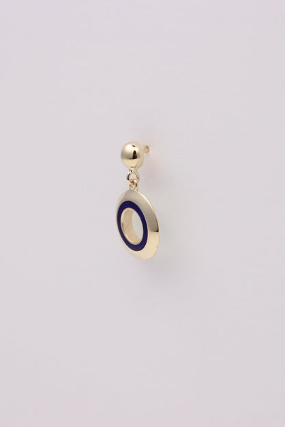 Turquoise and Blue Gold Circle Earrings