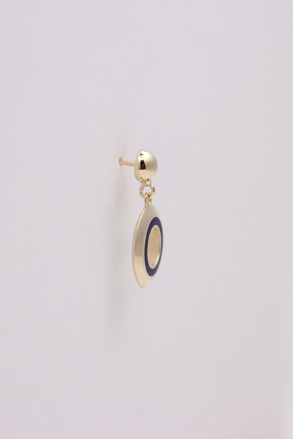 Turquoise and Blue Gold Circle Earrings