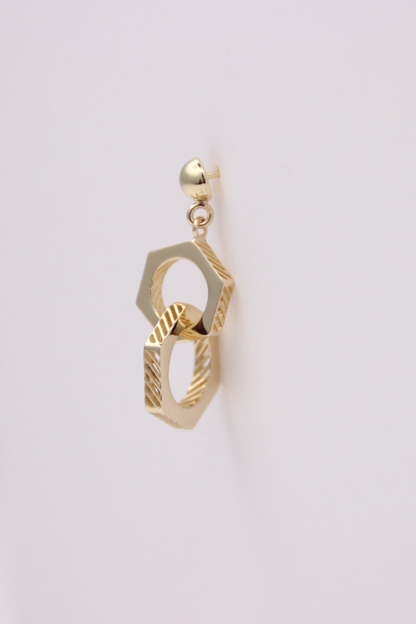 Double Hexagon Drop Earrings