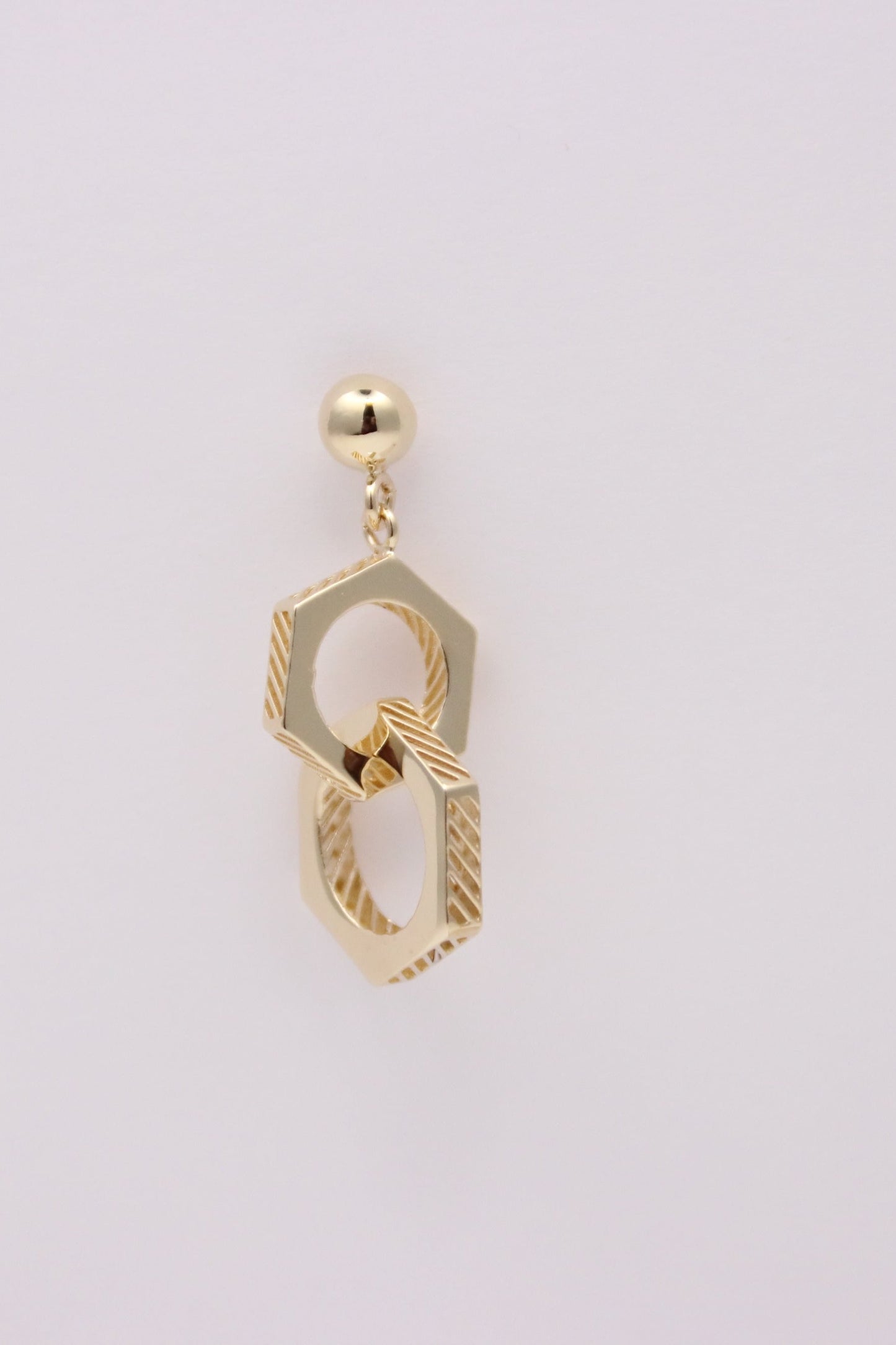 Double Hexagon Drop Earrings