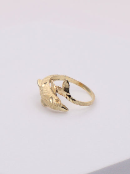 14k Gold Dolphin Ring