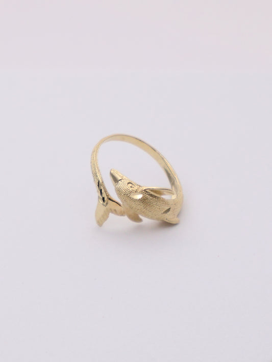 14k Gold Dolphin Ring