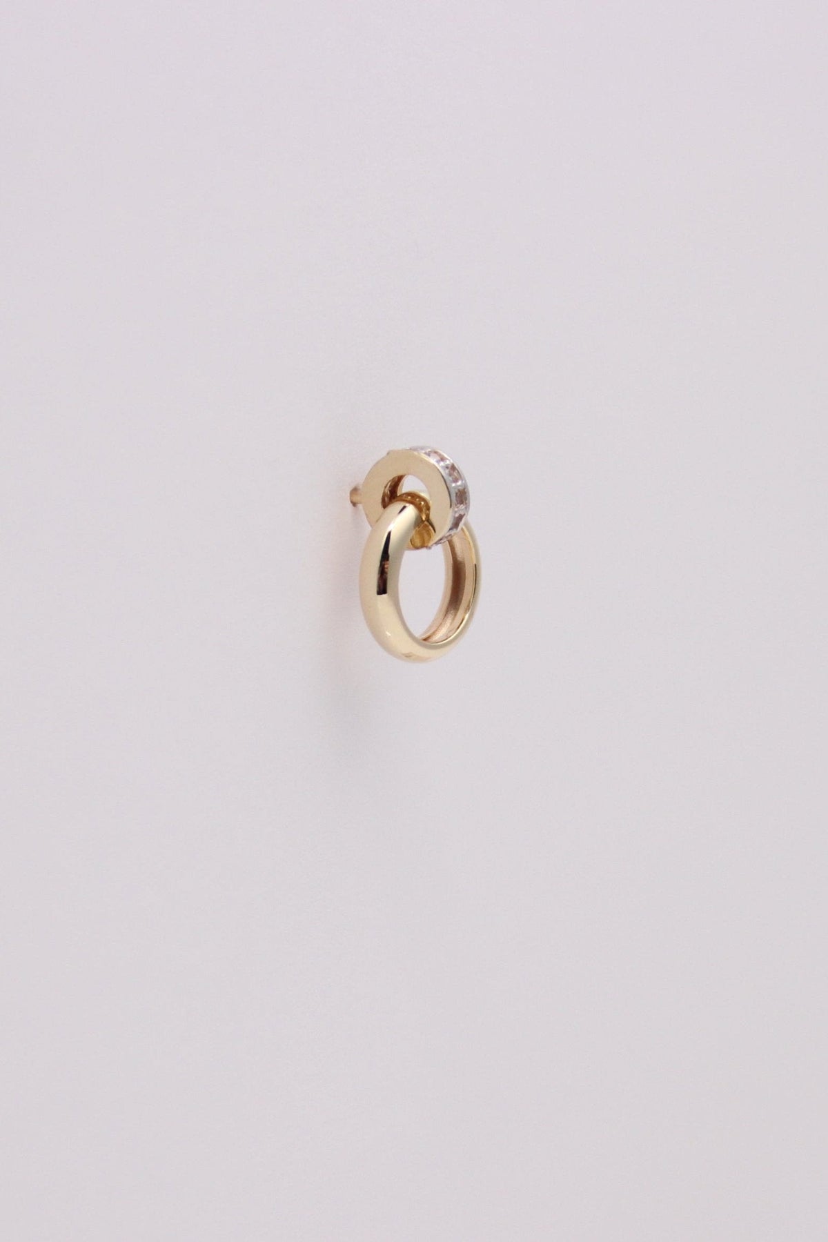 Gold Double Hoop Stud Earrings