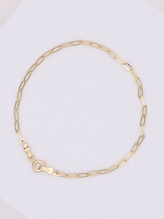 14k Gold Paperclip Bracelet