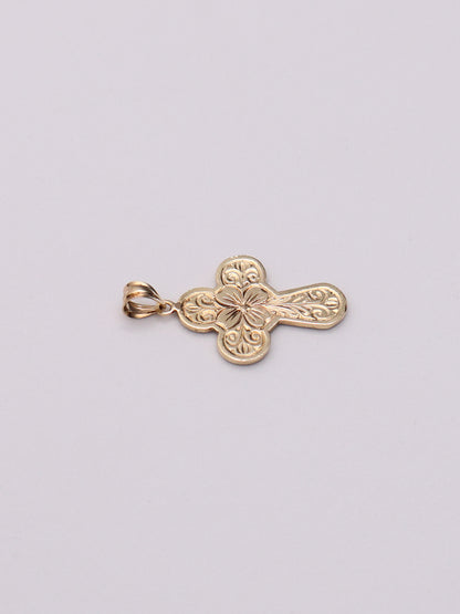 14k Reversible Cross Pendant