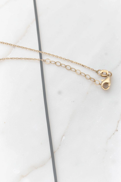 Zafrah 14k gold necklace chain with adjustable lobster clasp and extender links