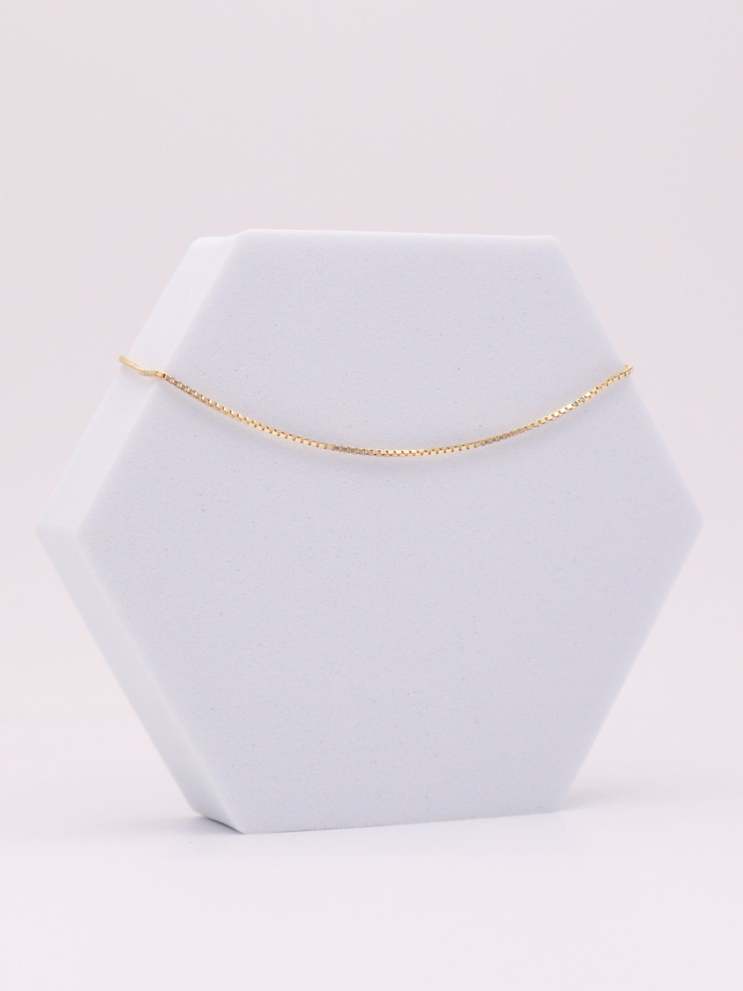 14k Gold Box Chain Bracelet