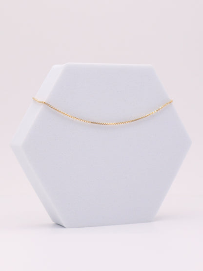 14k Gold Box Chain Bracelet