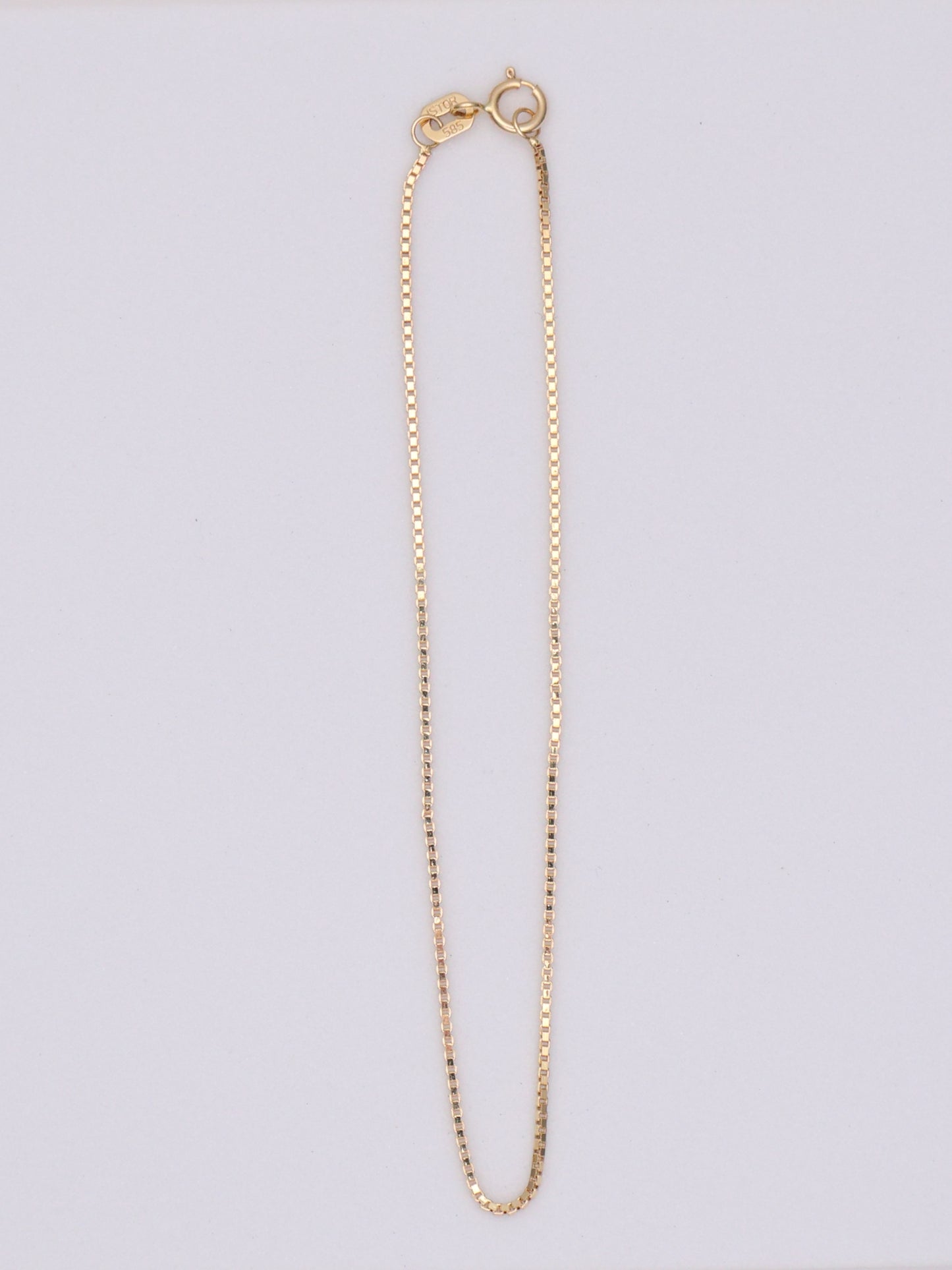 14k Gold Box Chain Bracelet