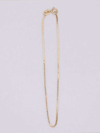 14k Gold Box Chain Bracelet